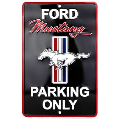 GE Black Aluminum Mustang Parking Only sign 8'' x 12''